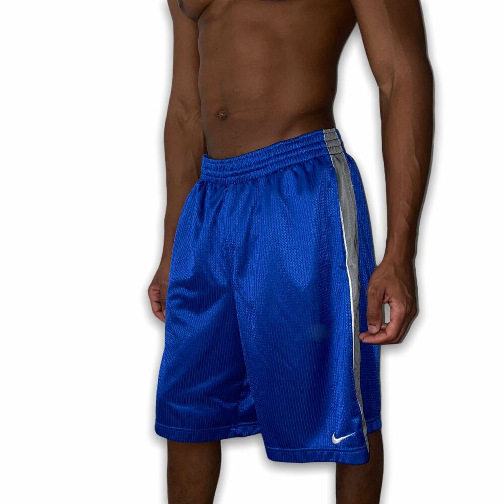Nike Vintage Rare Basketball Dazzle Shorts Silky Smooth Royal Blue L
